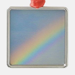 Colorful Rainbow in Blue Sky, Photo Metal Ornament