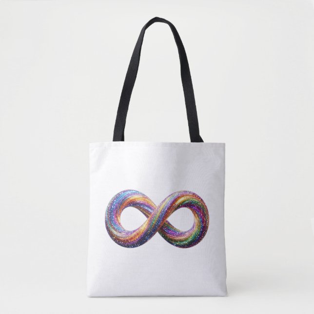 Colorful Rainbow Infinity Symbol Tote Bag (Front)
