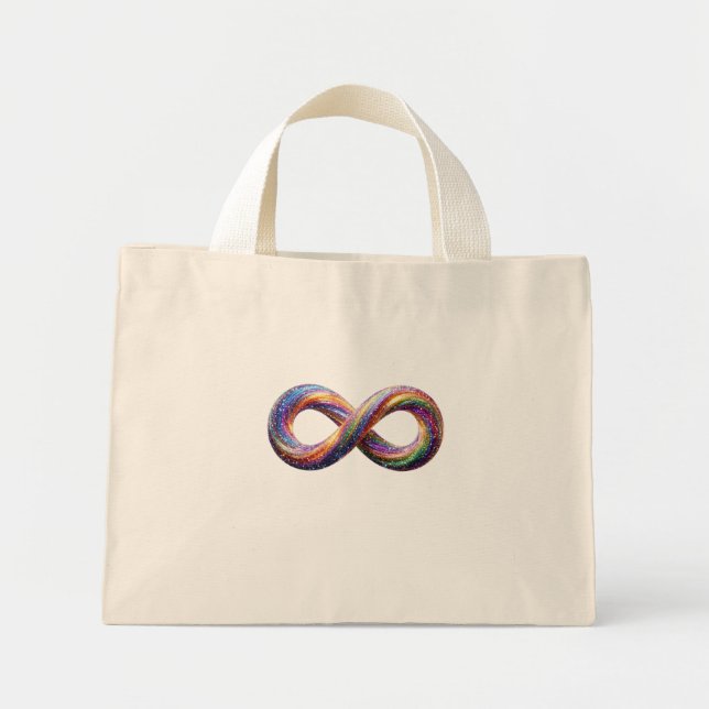 Colorful Rainbow Infinity Symbol Tote Bag (Front)