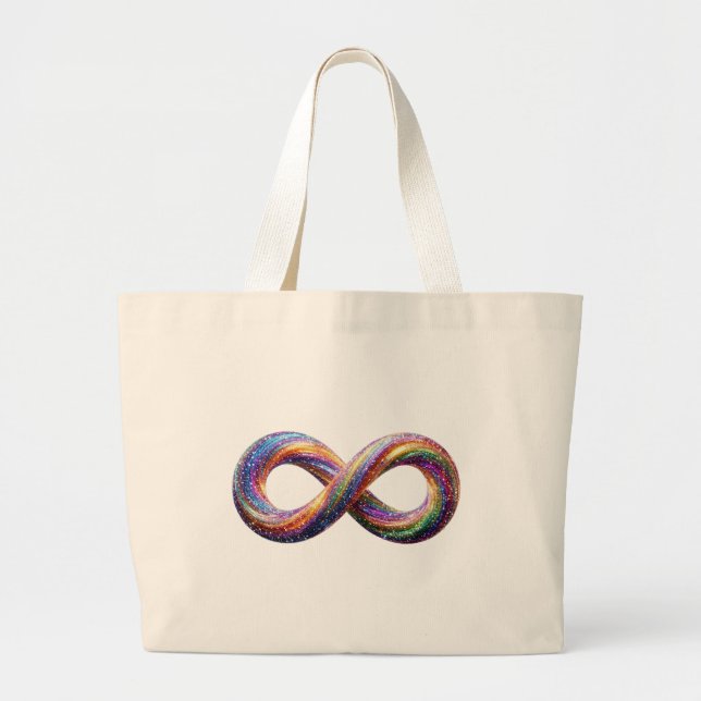Colorful Rainbow Infinity Symbol Tote Bag (Front)
