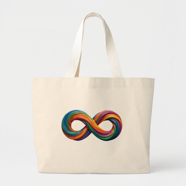 Colorful Rainbow Infinity Tote Bag (Front)