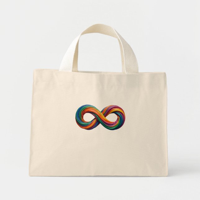 Colorful Rainbow Infinity Tote Bag (Front)