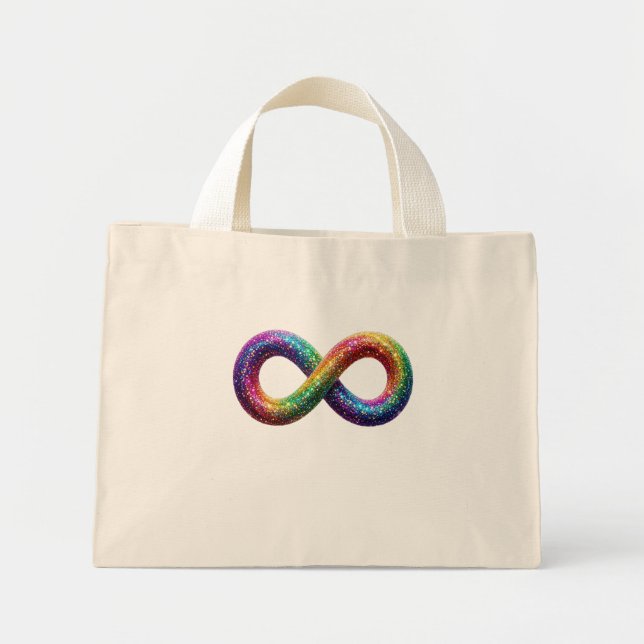 Colorful Rainbow Infinity Tote Bag (Front)