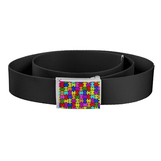 Colorful rainbow jigsaw puzzle pattern belt (Coil)