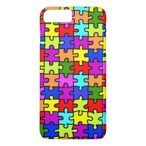 Colorful rainbow jigsaw puzzle pattern iPhone 8 plus7 plus case