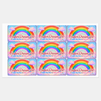 Colorful Rainbow Kids Clothing Label 🌈