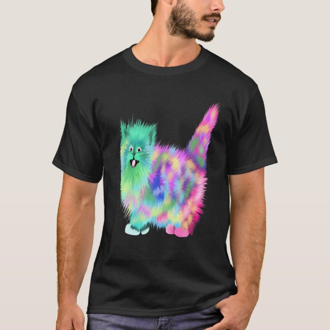 Colorful Rainbow Kitten Tshirt (Front)