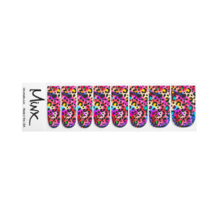 COLORFUL RAINBOW LEOPARD ANIMAL NAIL WRAP ART