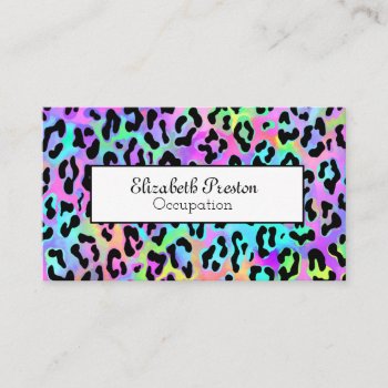 Colorful Rainbow Leopard Spots Professional Business Card by GiftShopOnline at Zazzle