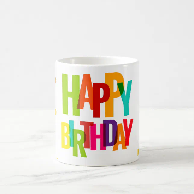 Mug Lettering Design Colorful Rainbow Lettering & Festive Design Coffee Mug | Zazzle