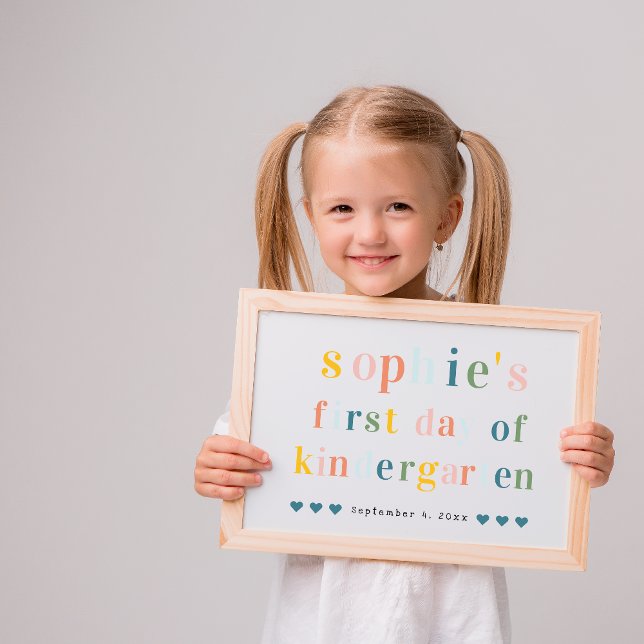 Colorful Rainbow Letters | 1st Day of School Sign Invitation (Creator Uploaded)