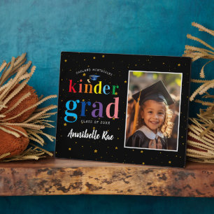 Colorful Rainbow Letters   Kinder Graduate Photo Plaque