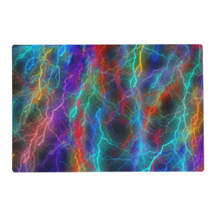 Colorful Rainbow Lightning Storm Placemat
