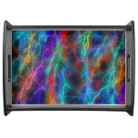 Colorful Rainbow Lightning  Storm Serving Tray