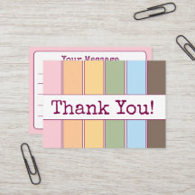 Colorful Rainbow Lined Thank You Note