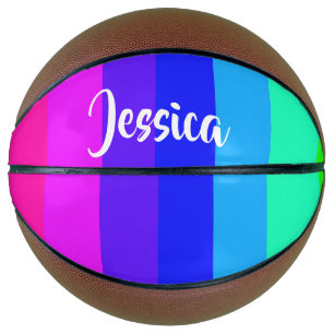 Colorful rainbow lines basketball