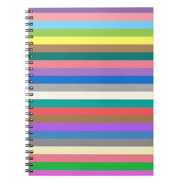 Colorful rainbow lines pattern notebook (Front)