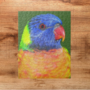 Colorful Rainbow Lorikeet Parrot Animal Jigsaw Puzzle