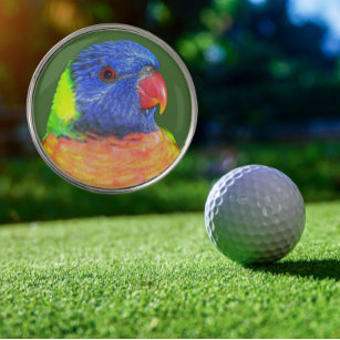 Colorful Rainbow Lorikeet Parrot Photo Golf Ball Marker