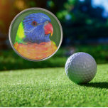 Colorful Rainbow Lorikeet Parrot Photo Golf Ball Marker at Zazzle