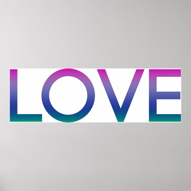 Colorful Rainbow Love Poster (Front)