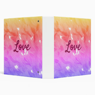 Colorful rainbow love pride lgbtq gay pattern text 3 ring binder