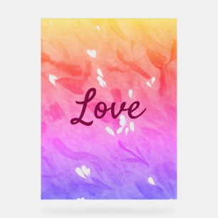 Colorful rainbow love pride lgbtq gay pattern text acrylic sign