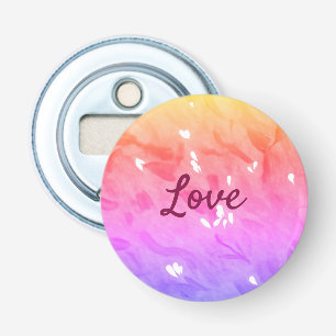 Colorful rainbow love pride lgbtq gay pattern text bottle opener