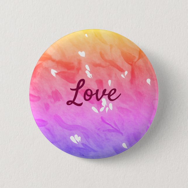 Colorful rainbow love pride lgbtq gay pattern text button (Front)