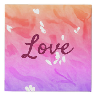 Colorful rainbow love pride lgbtq gay pattern text faux canvas print