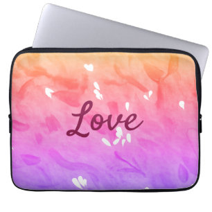 Colorful rainbow love pride lgbtq gay pattern text laptop sleeve