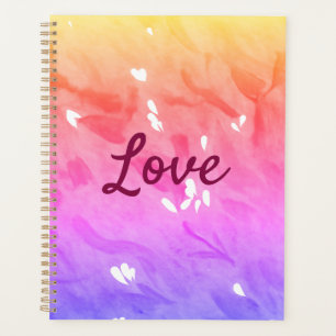 Colorful rainbow love pride lgbtq gay pattern text planner
