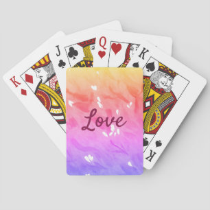 Colorful rainbow love pride lgbtq gay pattern text poker cards