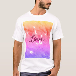 Colorful rainbow love pride lgbtq gay pattern text T-Shirt