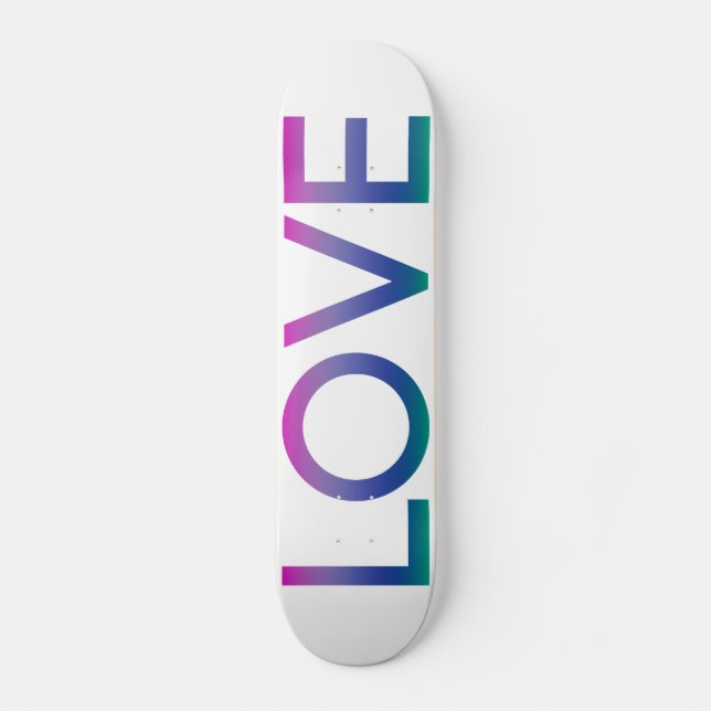 Colorful Rainbow Love Skateboard (Front)