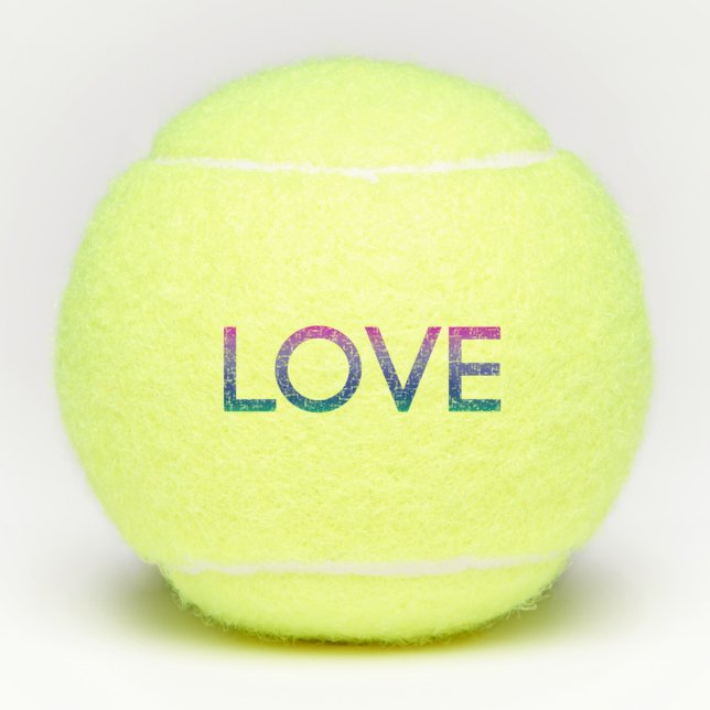 Colorful Rainbow Love Tennis Balls (Front)