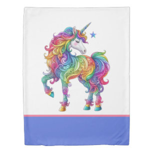 Colorful rainbow magical unicorn duvet cover