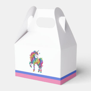 Colorful rainbow magical unicorn favor boxes