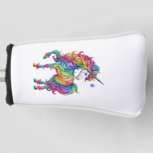 Colorful rainbow magical unicorn golf head cover