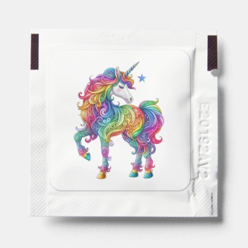 Colorful rainbow magical unicorn hand sanitizer packet
