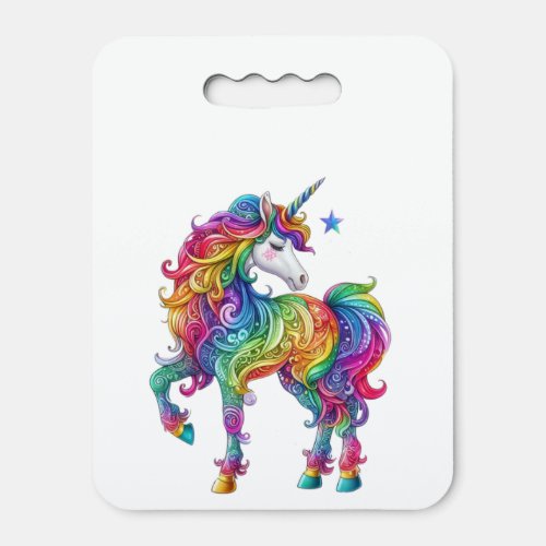 Colorful rainbow magical unicorn seat cushion