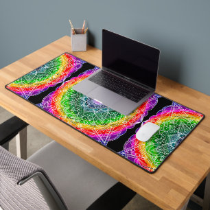 Colorful Rainbow Mandala Desk Mat