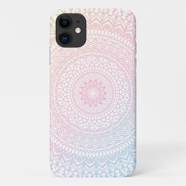 Colorful Rainbow Mandala iPhone Case (Back)