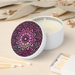 Colorful Rainbow Mandala Mini Candle Favors