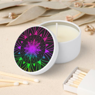 Colorful Rainbow Mandala Mini Candle Favors