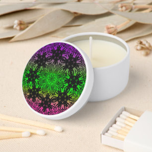 Colorful Rainbow Mandala Mini Candle Favors