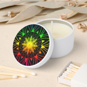 Colorful Rainbow Mandala Mini Candle Favors