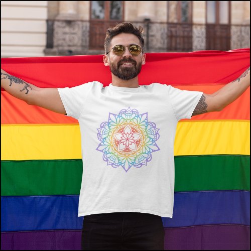 Colorful Rainbow Mandala T_Shirt