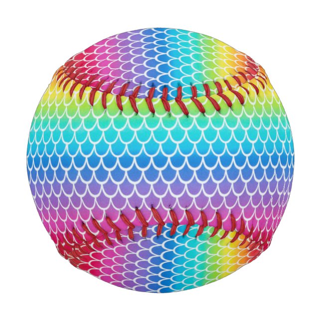 Colorful Rainbow Mermaid Baseball (Front)