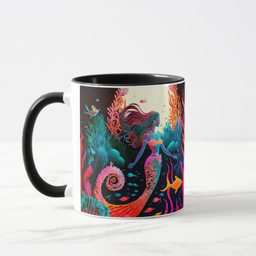 Colorful Rainbow Mermaid Fantasy Mug
